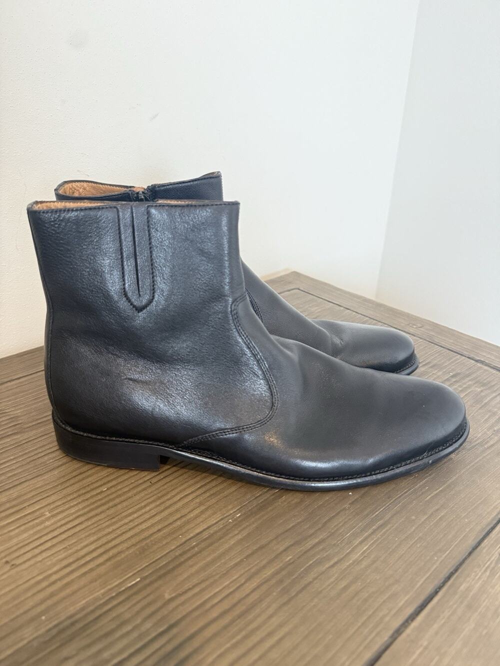 Florsheim Midtown Mens Black Leather Plain Toe Zipper Dress Boots 9.5 D